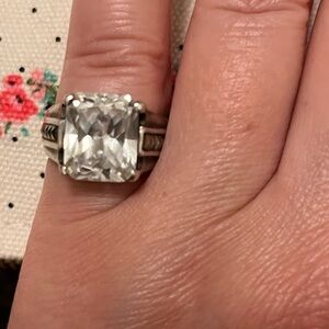 Vintage 90s Elegant Silver 925 Women's Ring size 7